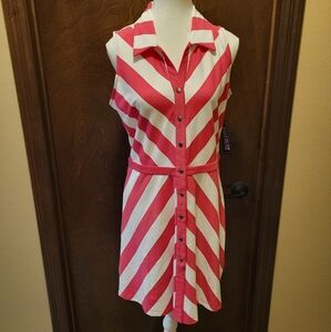 New York & Company Pink & White Striped Dress NWT